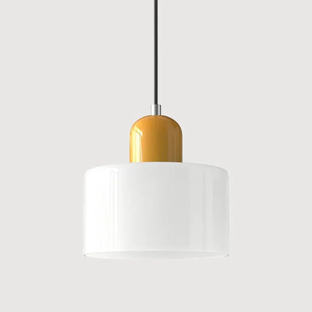 Nordisk metall pendellampe med glasskjerm