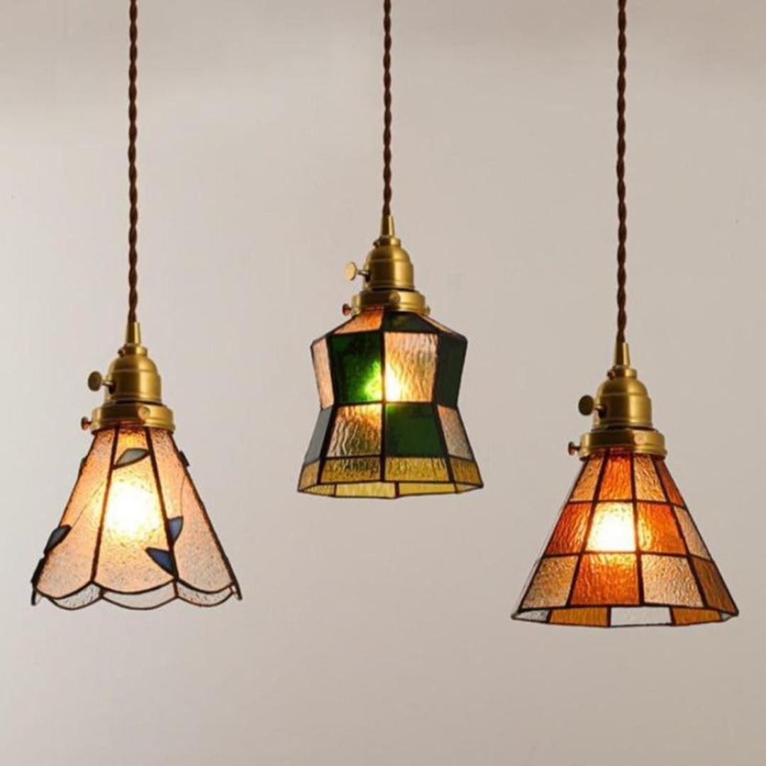 Virelio - Håndlaget glasshengelampe med varm LED-belysning