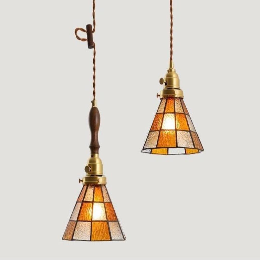 Virelio - Håndlaget glasshengelampe med varm LED-belysning
