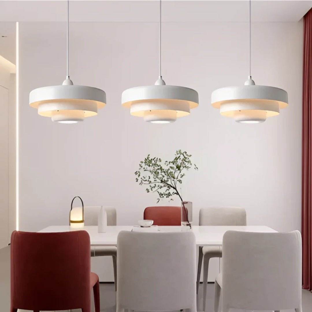 Retro metall pendellampe med glasskjerm