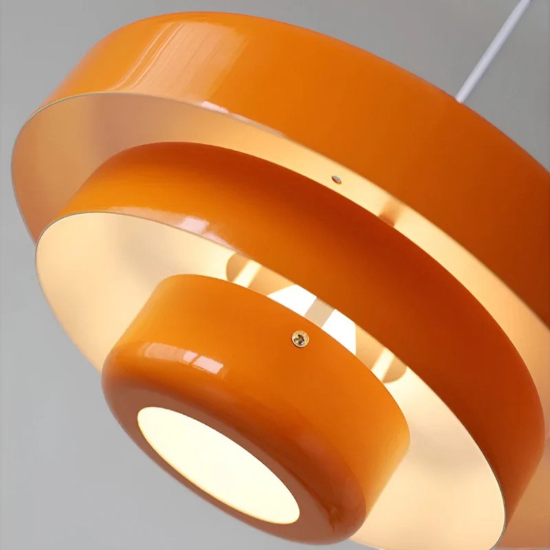 Retro metall pendellampe med glasskjerm