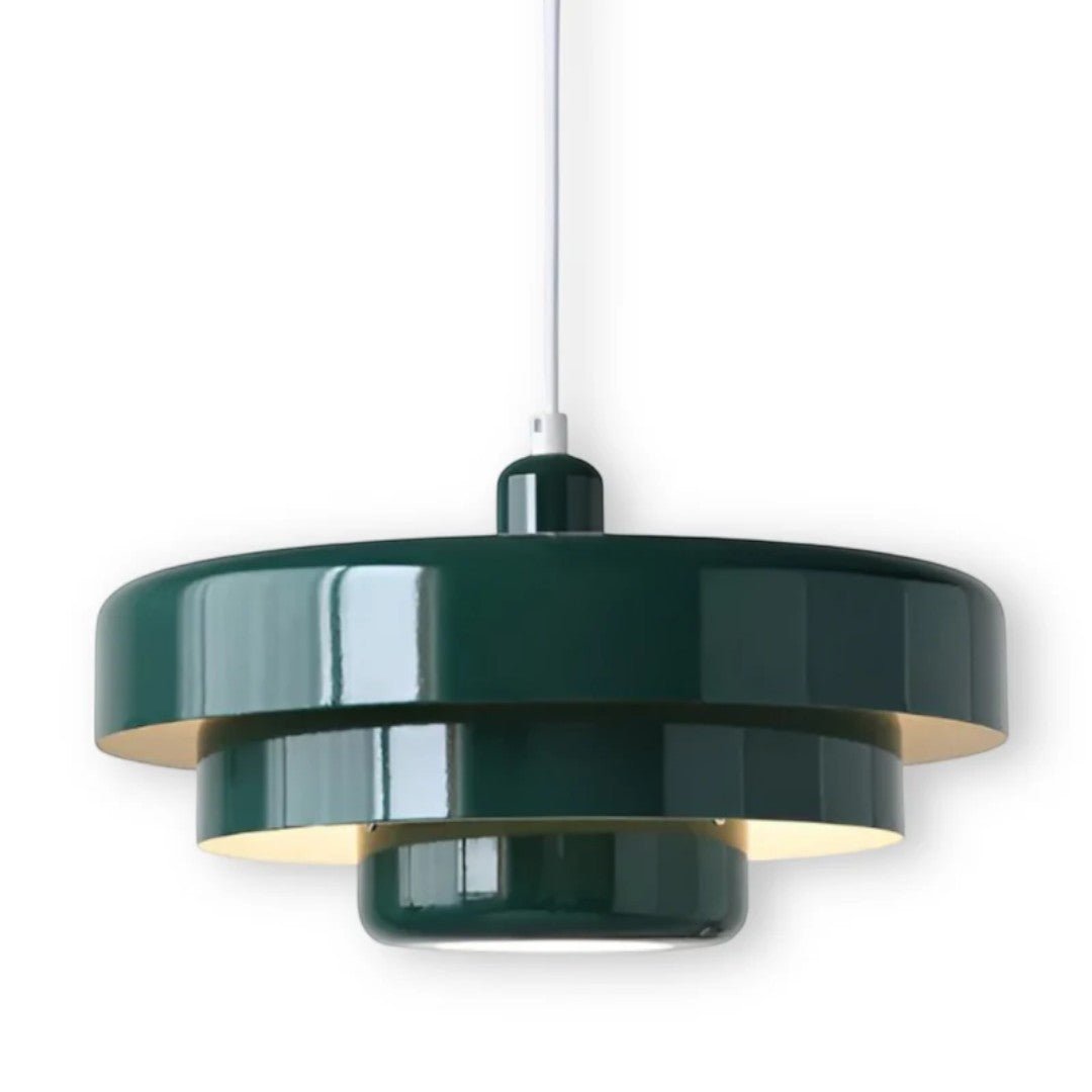 Retro metall pendellampe med glasskjerm