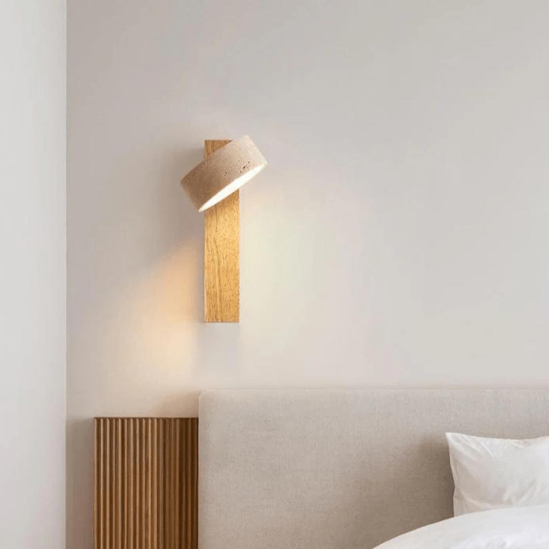Steinvarme - Wabi-Sabi Vegglampe i Travertin