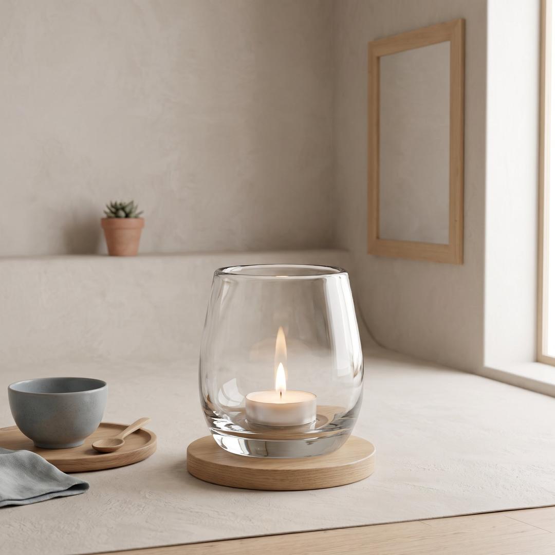 Telysholder i glass med trefot