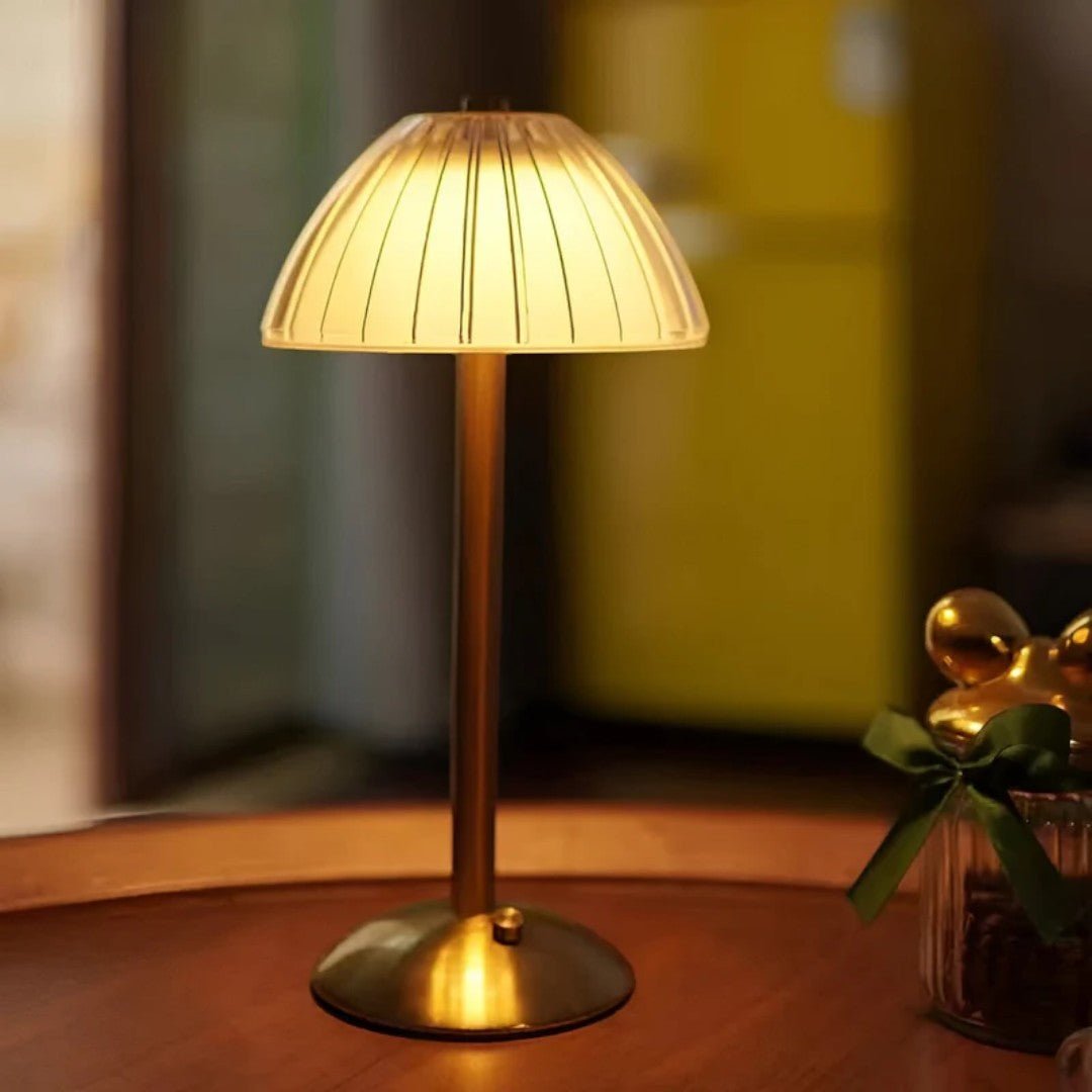 Trådløs Bordlampe med Strukturert Skjerm