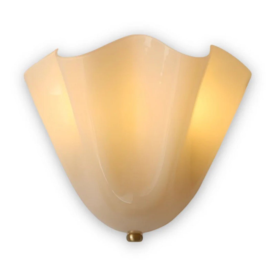 Vintage Vegglampe med Bladformet Glasskjerm