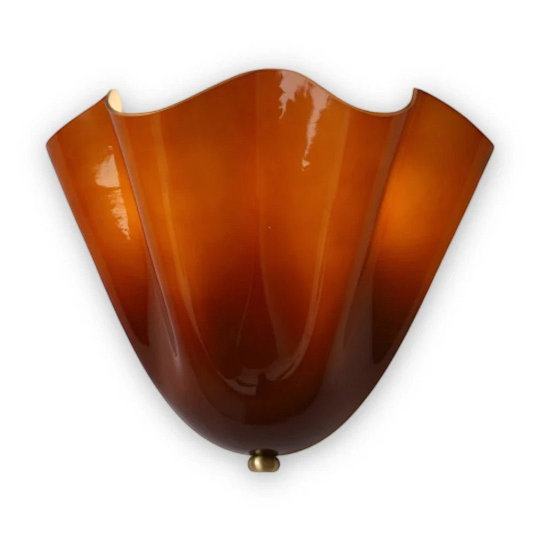 Vintage Vegglampe med Bladformet Glasskjerm
