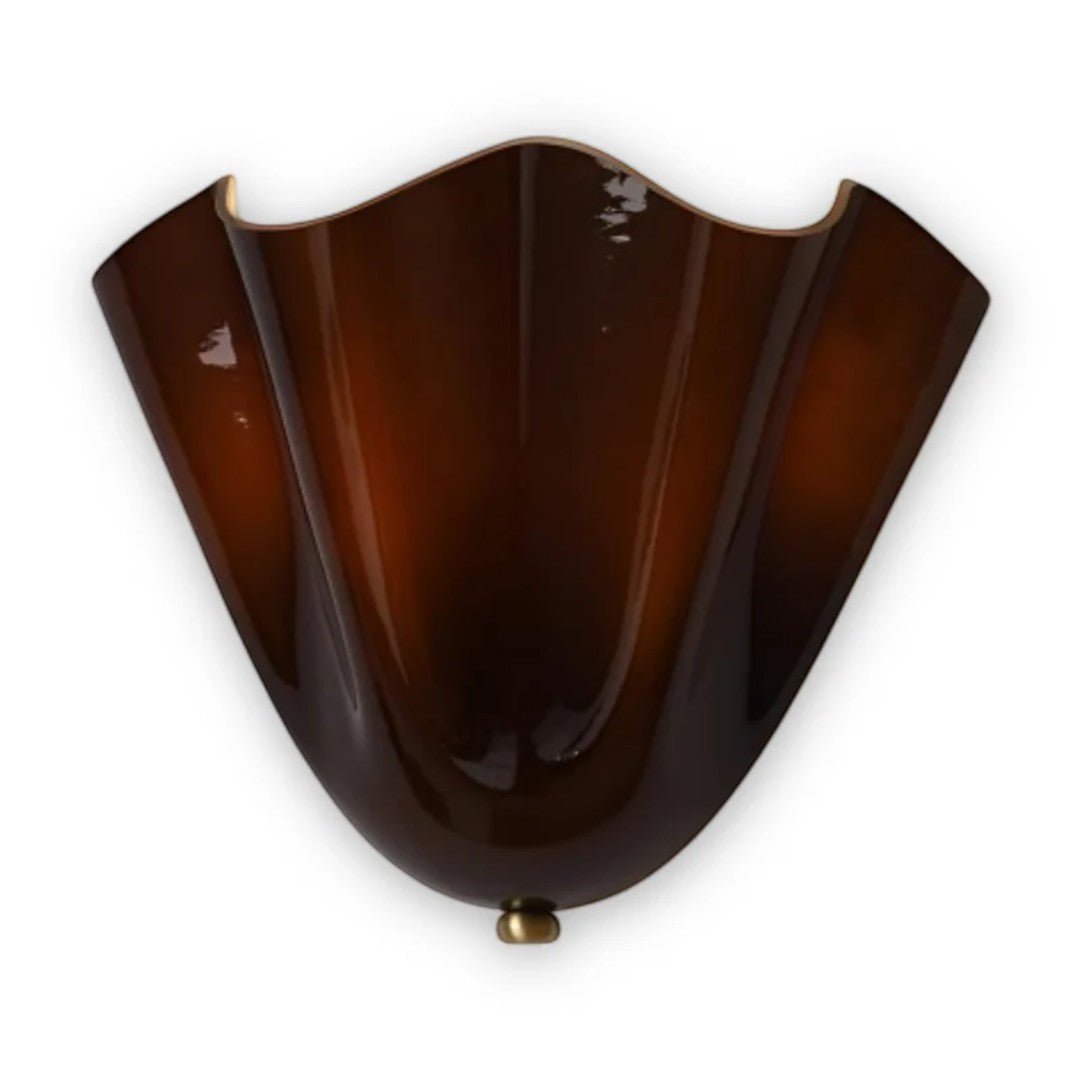 Vintage Vegglampe med Bladformet Glasskjerm