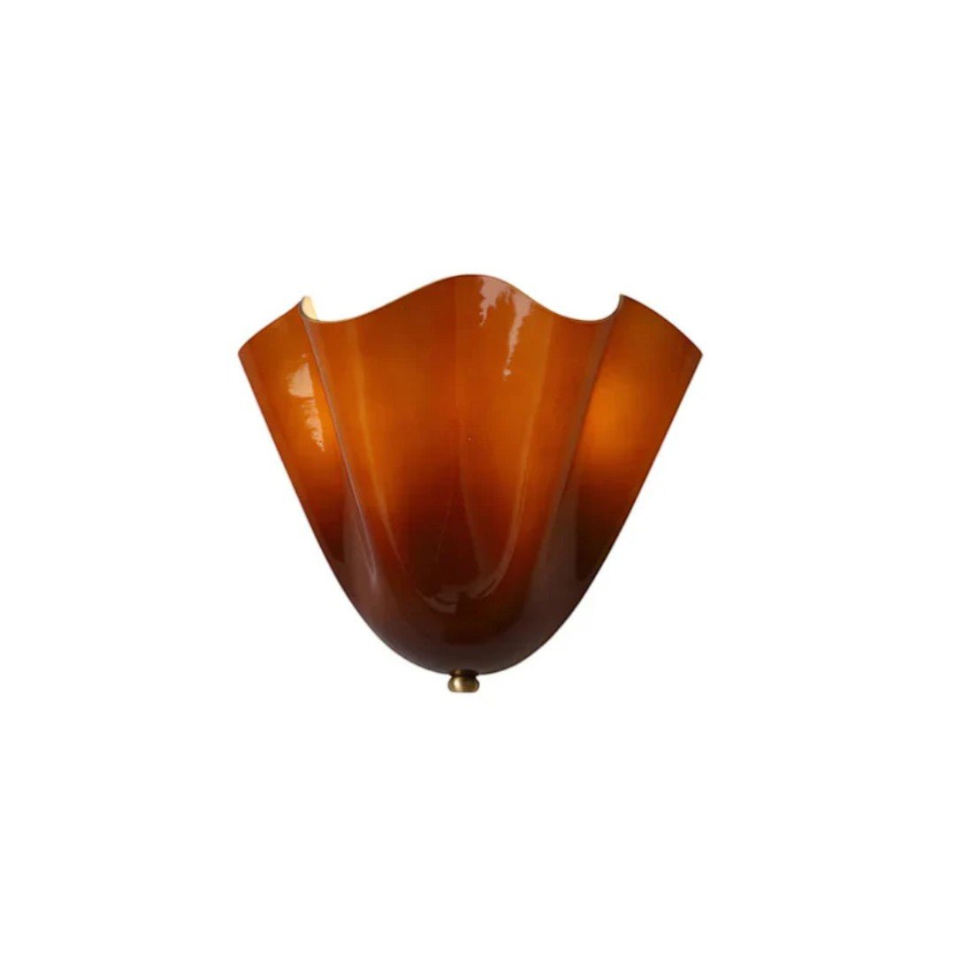 Vintage Vegglampe med Bladformet Glasskjerm