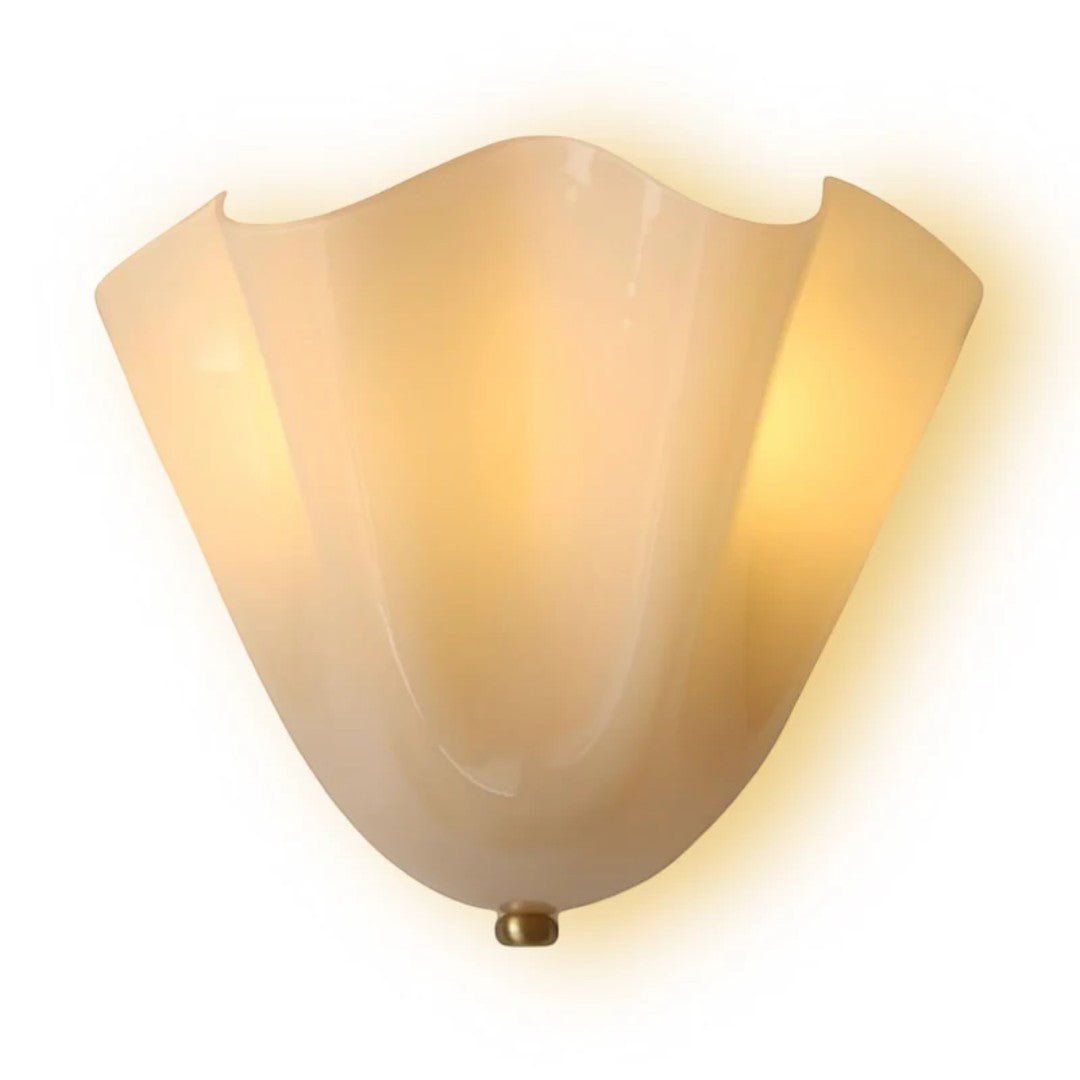 Vintage Vegglampe med Bladformet Glasskjerm